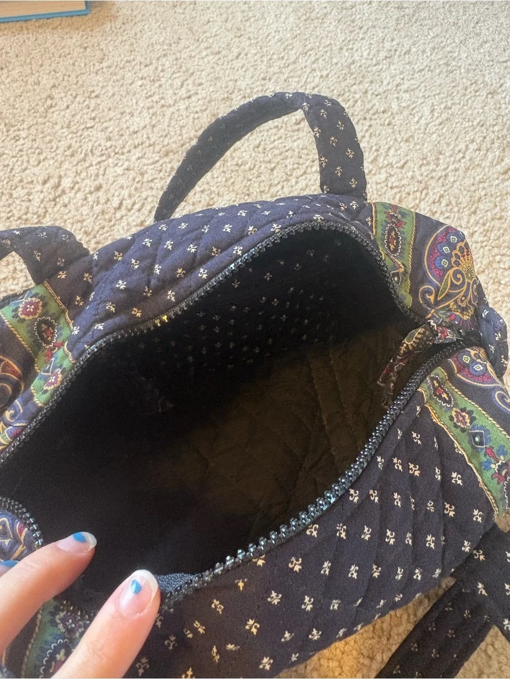 Vintage Vera Bradley 1990 “Classic Black” Mini Tote